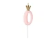 Свеча для торта Party Deco 0 с короной 9,5см розовая 8910 - изображение 1