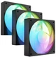 Wentylatory do obudowy Fury SAI S12 ARGB PWM 120 mm 3 szt. Black (NGF-2412) - obraz 1