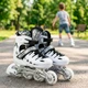 Раздвижные ролики с подсветкой колес 29-33 размер Scale Sports Роликовые коньки с раздвижным механизмом для детей и подростков Белые - изображение 6