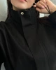 Бомбер женский из котон-денима свободного кроя без подкладки на молнии с карманами и регулируемой резинкой больших размеров G&M k-131557 58-60 Размер цвет черный - изображение 4