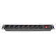 Силовий блок Eserver 19" 8 розеток, вимк., алюм. корпус PDU 220В, 16А - зображення 1
