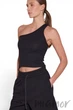 Майка-топ облягаюча на одне плече Luna L038r Alessa L Чорний - зображення 3