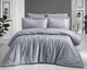 Комплект постельного белья First Choice Jacquard Satin Lamone Gri, Евро 50x70 см + 70x70 см, Серый - изображение 1