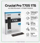 SSD накопичувач Crucial T705 1 TB (CT1000T705SSD3), PCIe Gen5 NVMe, (up to 13600/10200 MB/s) - изображение 1
