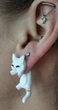 Сережки пластикові Котики Білі - зображення 3