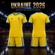 Форма футбольна дитяча Ukraine 2026 жовта синя комплект футболка та шорти розмір 16 — зріст 90–100 см - зображення 1