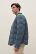 Короткий чоловічий стьобаний пуховик Finn Flare FAD21046-105 блакитний M - зображення 4