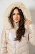 Куртка жіноча зимова коротка, колір бежевий, XXL 244R23-611 - зображення 6