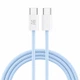 Кабель MAKE Type-C to Type-C PD 65W 1м Nylon Blue - изображение 2