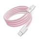 Кабель MAKE Type-C to Type-C PD 65W 1м Nylon Pink - изображение 1