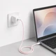 Кабель MAKE Type-C to Type-C PD 65W 1м Nylon Pink - изображение 5