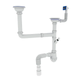 Сифон для кухні ZERIX SK-03-A 3 1/2"x40 з двома різьб. випусками та відведенням для пральної машини (ZX4955) - изображение 1