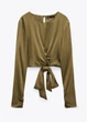 Блуза ZARA атласная укороченная с завязками спереди M - изображение 1