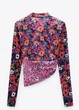 Блузка-рубашка Zara с разноцветным цветочным принтом и подплечниками M - изображение 4
