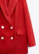 Блейзер жіночий червоний оверсайз двобортний ZARA XS - зображення 6