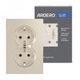 Розетка двойная Ardero ER122-C Soft 16А с заземлением шампань - изображение 1