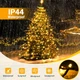 Светодиодная гирлянда 400 LED с кольцом на елку (2 м, 16 нитей) ,8 режимов IP44, теплый белый свет, зеленый провод, от сети - изображение 2