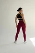 Спортивні жіночі легінси Soft SQ з ефектом візуальної корекції фігури для фітнесу та йоги Push Up V-пояс Однотонні XS-S Бордо-винний (SQ10S) - зображення 2