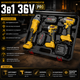 Акумуляторний набір інструментів Boxer BX 189 36V 4Ah гайковерт шуруповерт кутова шліфувальна машина з акумулятором та зарядним пристроєм - зображення 3