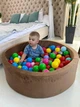 Сухой бассейн для детей 100х40 см + 200 шариков в комплекте коричневого цвета велюр для дома и улицы - изображение 2