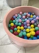 Сухой бассейн для детей 100х40 см + 200 шариков в комплекте велюр пудрового цвета для дома и улицы - изображение 12