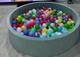 Сухой бассейн для детей 140х40 см + 400 шариков в комплекте фисташкового цвета велюр для дома и улицы - изображение 2