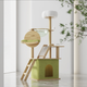 Когтеточка-комплекс для кота (Cat Tree) Volso Y-18 с полочками и домиком устойчивая конструкция 1М - изображение 1