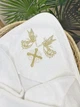 Крыжма-унисекс Family Tradition двусторонняя махра 100х100 см белая Ангелы Крещения - изображение 2