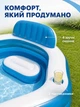 Бассейн детский надувной с сиденьями для взрослых Intex семейный бассейн с подстаканниками аккумуляторным электронасосом и ремкомплектом 882 л 229 х 229 х 66 см - изображение 2