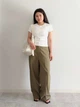 Брюки женские Uniqlo 626506682 10 Оливковые (1160731365) - изображение 11