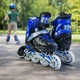 Детские раздвижные ролики с подсветкой колес 29–33 Размер Scale Sport, Роликовые коньки с раздвижным механизмом, Синие - изображение 2