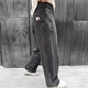 Чоловічі широкі сірі джинси Carhartt, вільний крій, оверсайз, Y2K стиль, Туреччина 34 (1027-912) - изображение 4