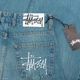 Чоловічі широкі джинси Stussy блакитні, оверсайз, з фірмовою вишивкою, Y2K стиль 29 (1027-531) - изображение 10