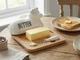 Маслянка порцелянова Cow з ножем та бамбуковою підставкою 18×18×12 см для зберігання вершкового масла - зображення 4