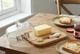 Маслянка Butter зі скляною кришкою, бамбуковою підставкою та ножем 18×18×9 см - зображення 2