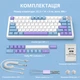 Беспроводная механическая клавиатура Attack SHARK X85 (82 клавиши, BT, 2.4 ГГц, USB Type-C, BlackBerry) - изображение 7