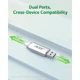 USB флеш накопитель Acer 64GB UT300 USB-A/Type-C 3.2 Silver (BL.9BWWA.589) - изображение 2