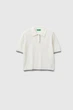 Однотонная футболка-поло Benetton 48(XL) Бежевый-6R2 (151424) - изображение 1
