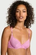 Комплект белья: бюстгальтер с мягкой чашкой и трусики стринг Victoria's Secret 85C/XL Розовый (146726) - изображение 3