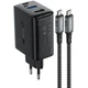 Зарядное устройство Acefast A17 PD65W GaN 1USB-A/1C/1HDMI черный 96,8x31,7x51,9 мм огнестойкий - изображение 1