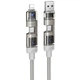 Дата кабель Hoco U151 4in1 Type-C to USB/Lightning 240W плетений 1.2м сірий - зображення 1