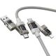 Дата кабель Hoco U151 4in1 Type-C to USB/Lightning 240W плетений 1.2м сірий - зображення 2