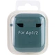 Силиконовый чехол для AirPods 1/2 ударопрочный микрофибра зеленый Pine Green - изображение 5