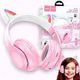 Наушники Bluetooth Hoco W42 Cat Ears розовые для детей и подростков с микрофоном и светящимися ушками - изображение 6