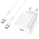 Мережевий зарядний пристрій Hoco N22 Jetta 25 W для смартфонів Samsung і Apple з кабелем Type-C на Lightning - зображення 5