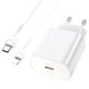 Мережевий зарядний пристрій Hoco N22 Jetta 25 W для смартфонів Samsung і Apple з кабелем Type-C на Lightning - зображення 10