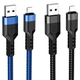 Кабель Hoco U110 Lightning зарядний для iPhone iPad швидкого передавання даних довжина 1 2 м чорний - зображення 6
