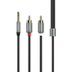 Кабель Hoco UPA10 RCA 3.5 mm аудіокабель для під'єднання музики з позолоченими конекторами сірий - зображення 6