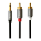 Кабель Hoco UPA10 RCA 3.5 mm аудіокабель для під'єднання музики з позолоченими конекторами сірий - зображення 9