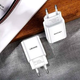 Сетевое зарядное устройство USAMS CC090 T24 2.1A двойное USB для быстрой зарядки смартфонов и планшетов белое - изображение 7